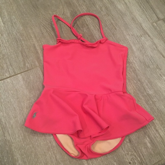 Ralph Lauren ONE PIECE Pink Swimsuit Girls 6x
